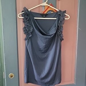 Banana Republic Navy Ruffle Sleeve Top